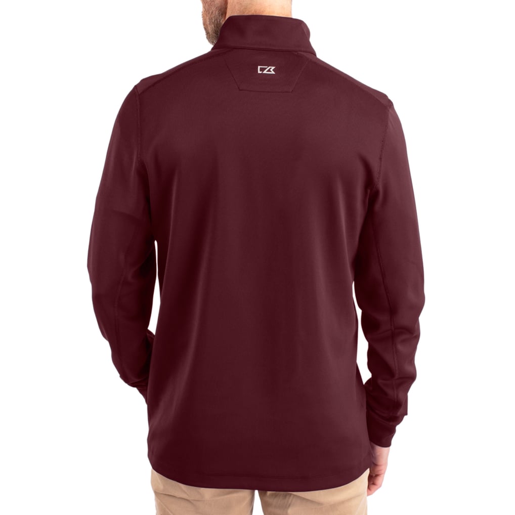  Texas State Bobcats Cutter & Buck DryTec Traverse Stretch Eco Tri-Blend Quarter-Zip Pullover - Maroon